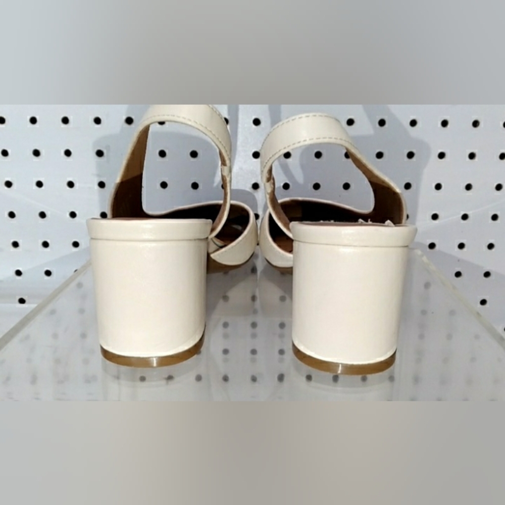 AEROSOLES Two-tone Sandals 2" Low Block Heel Pump Slingback Close-toe - Picture 4 of 7